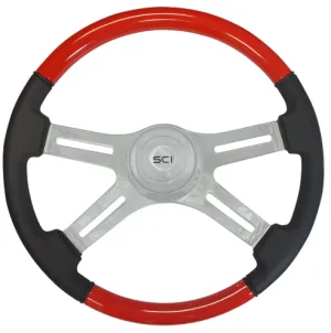 18" Classic Viper Red Painted Wood & Leather Combo