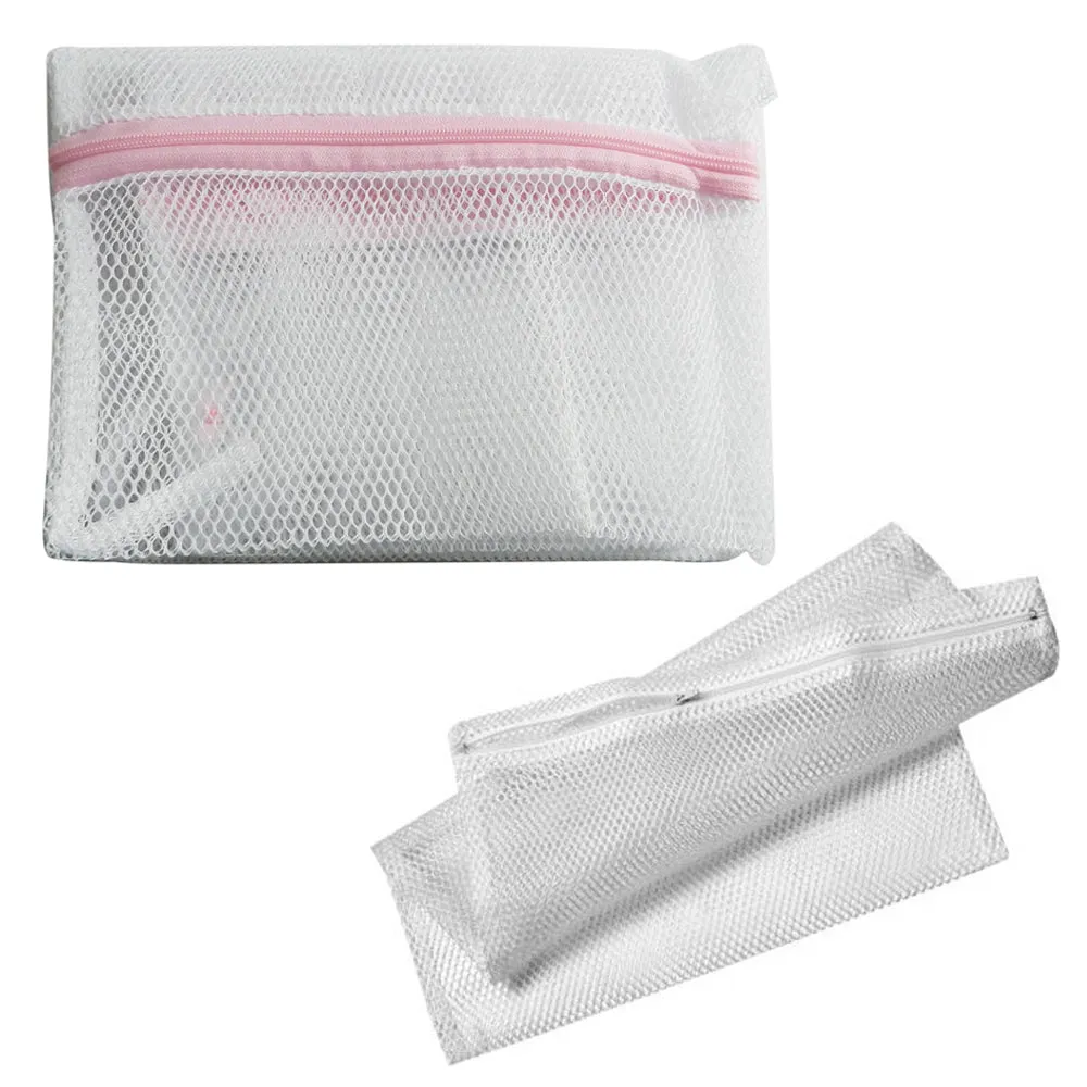 2 x Mesh Delicate Laundry Bag 16"x20" Lingerie Socks Bra Underwear Wash Zippered