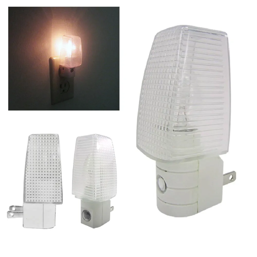 4 Night Light Energy Saving Automatic Sensor Wall Plug In Lite Nightlight Lamp !