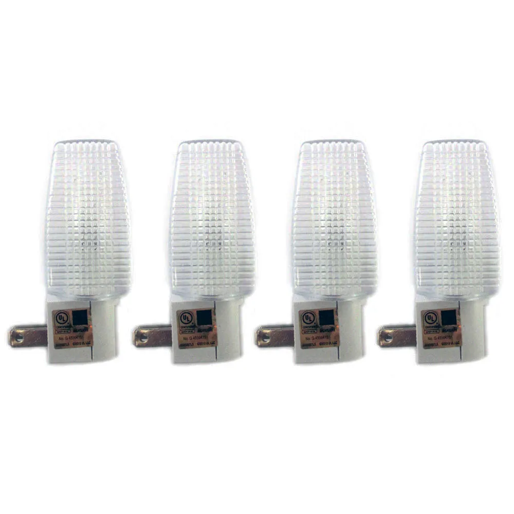 4 Night Light Energy Saving Automatic Sensor Wall Plug In Lite Nightlight Lamp !