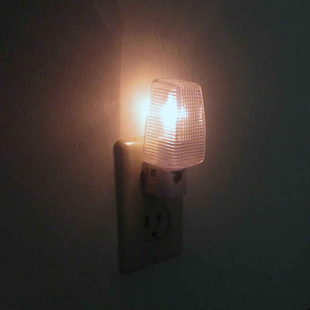 4 Night Light Energy Saving Automatic Sensor Wall Plug In Lite Nightlight Lamp !