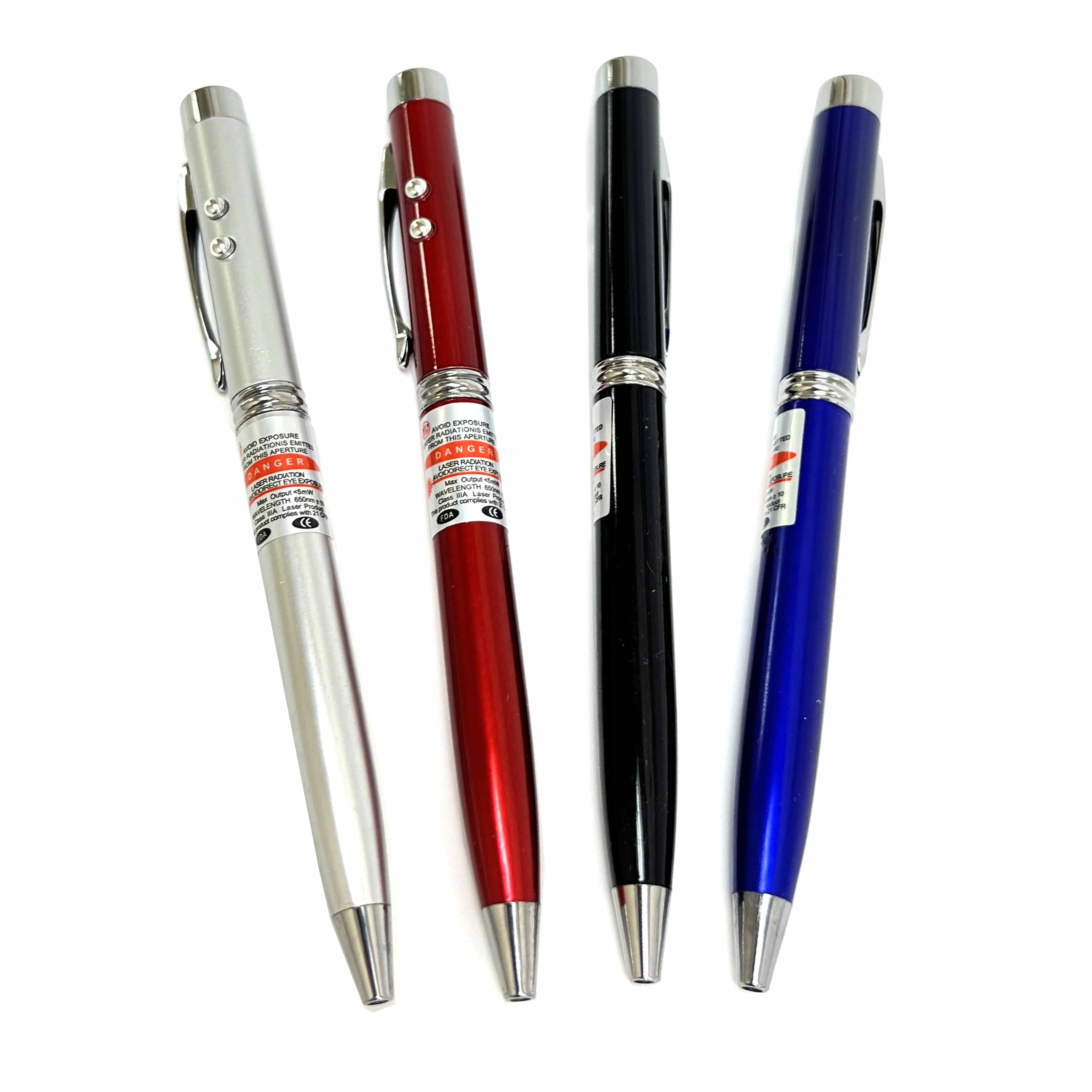 4 Pc Laser Pen Pointer Ballpoint Writing LED Flashlight Beam Light Interactive