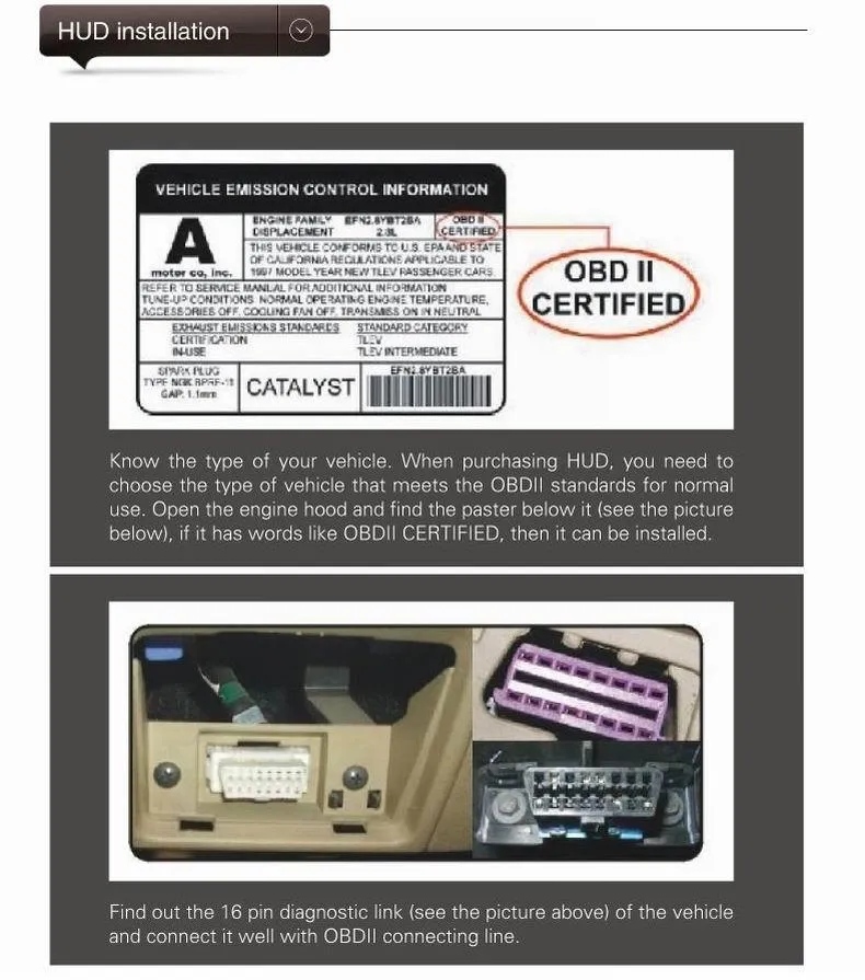 5.5 Inch Bluetooth Car Hud System Speed Fuel Alarm Black