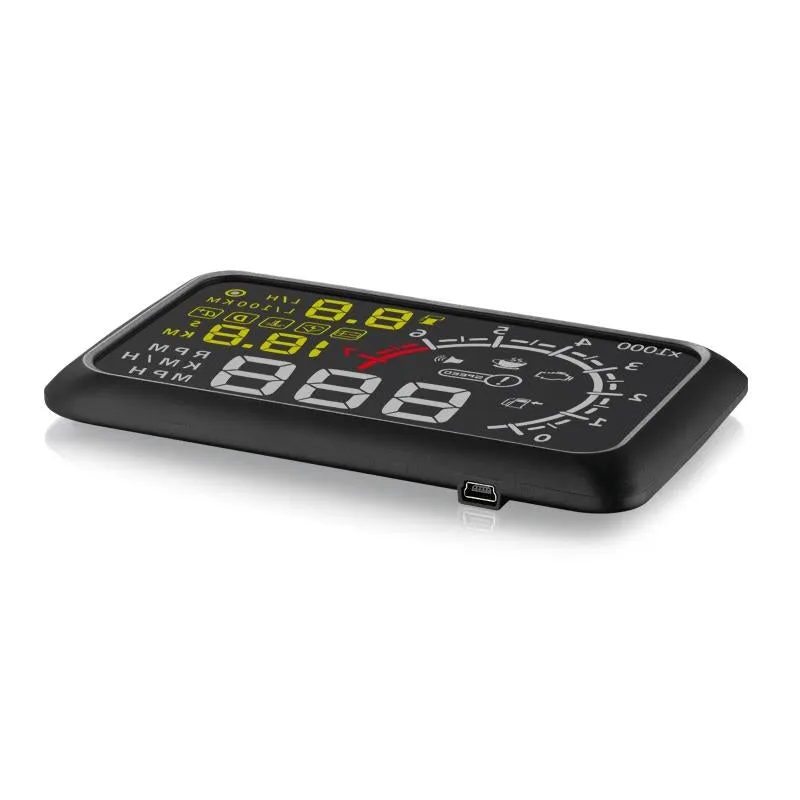 5.5 Inch Bluetooth Car Hud System Speed Fuel Alarm Black