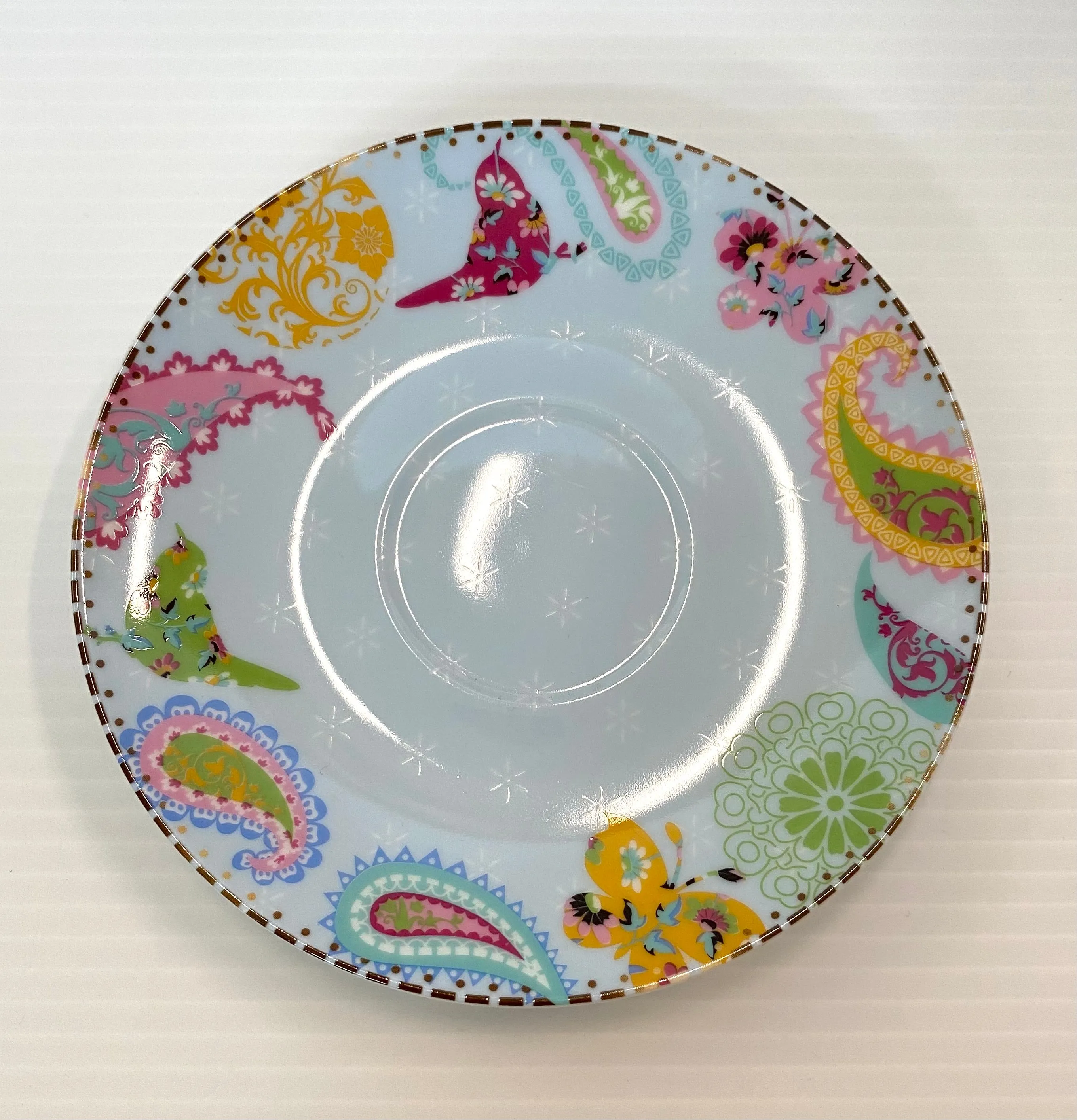 Ace Bird Floral Cup, Saucer, Plate Set