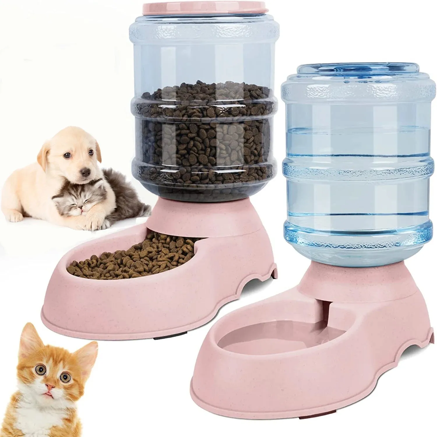 Automatic Water Dispenser and Large-Capacity Pet Feeder – Food and Water Bowl for Cats and Small Dogs