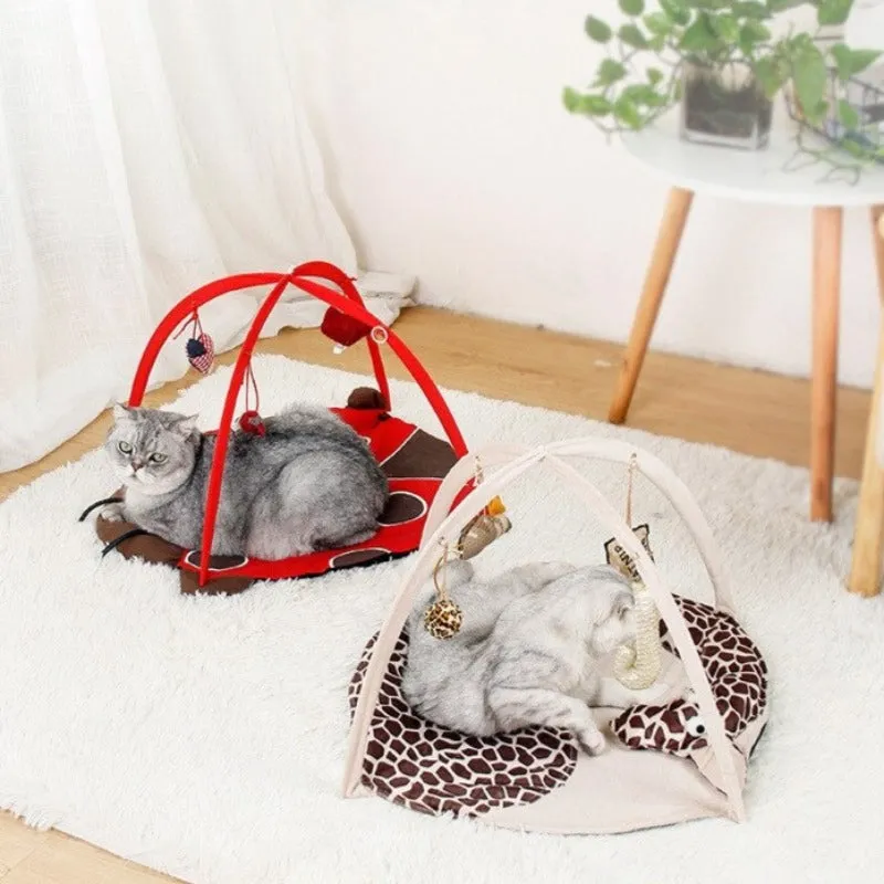 Cat Play Mat With Hanging Toys Activity Center For Bored Cats