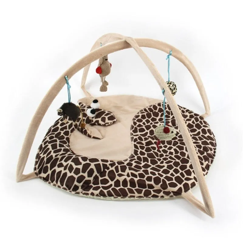 Cat Play Mat With Hanging Toys Activity Center For Bored Cats