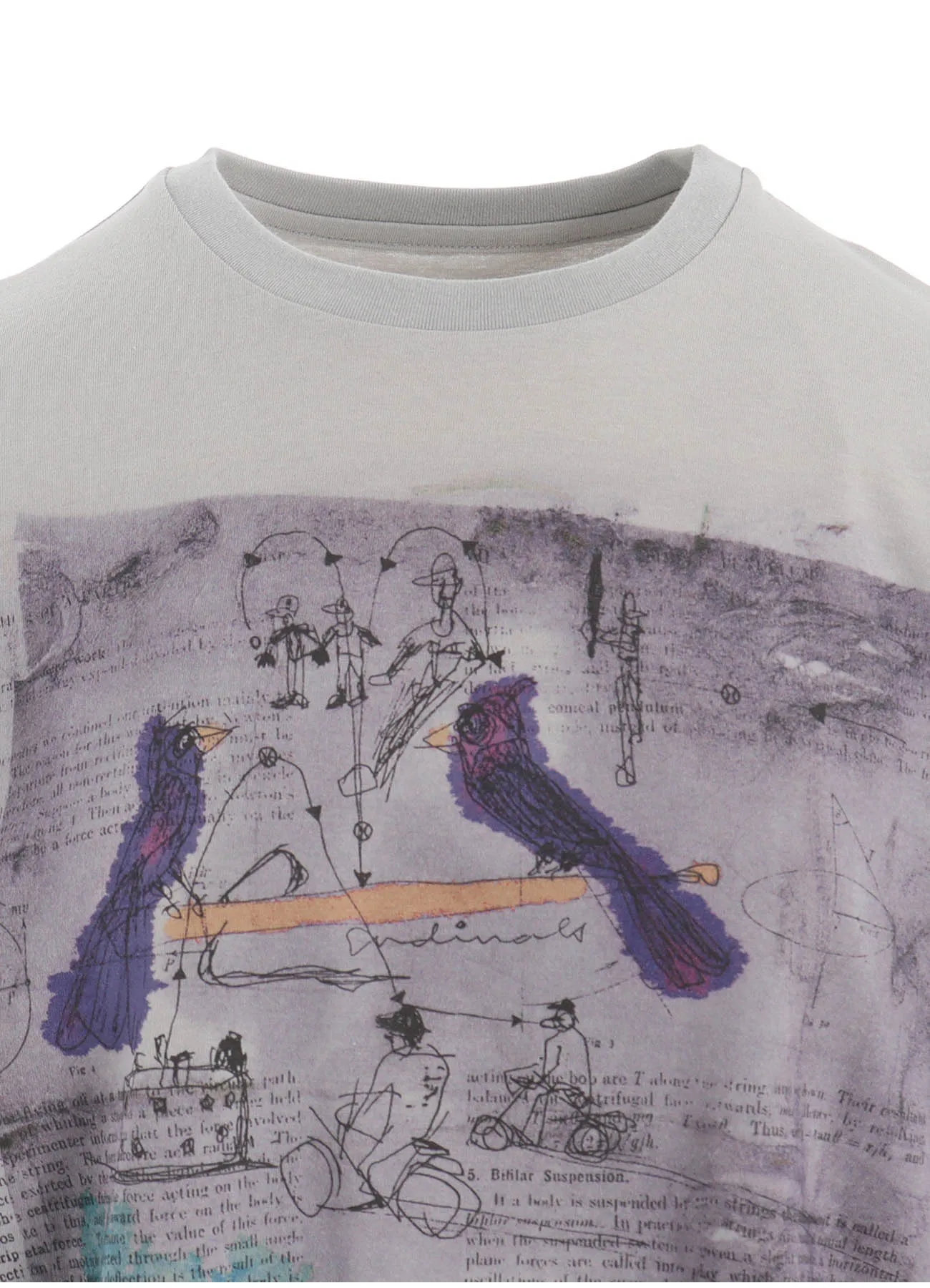 COTTON JERSEY BIRD PRINT T-SHIRT