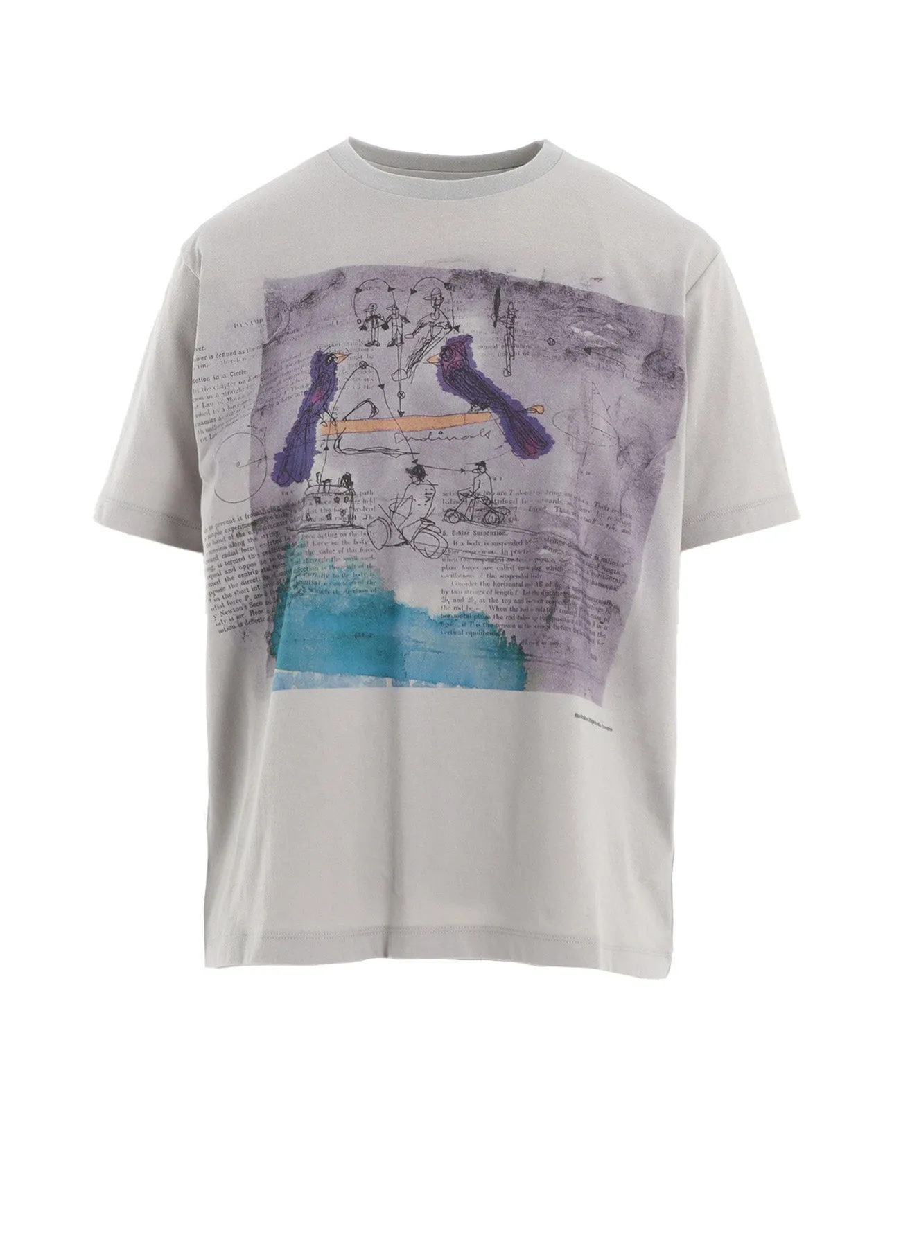COTTON JERSEY BIRD PRINT T-SHIRT
