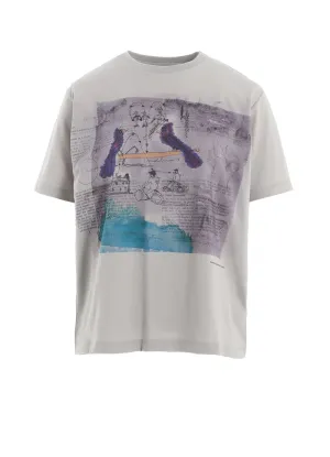 COTTON JERSEY BIRD PRINT T-SHIRT