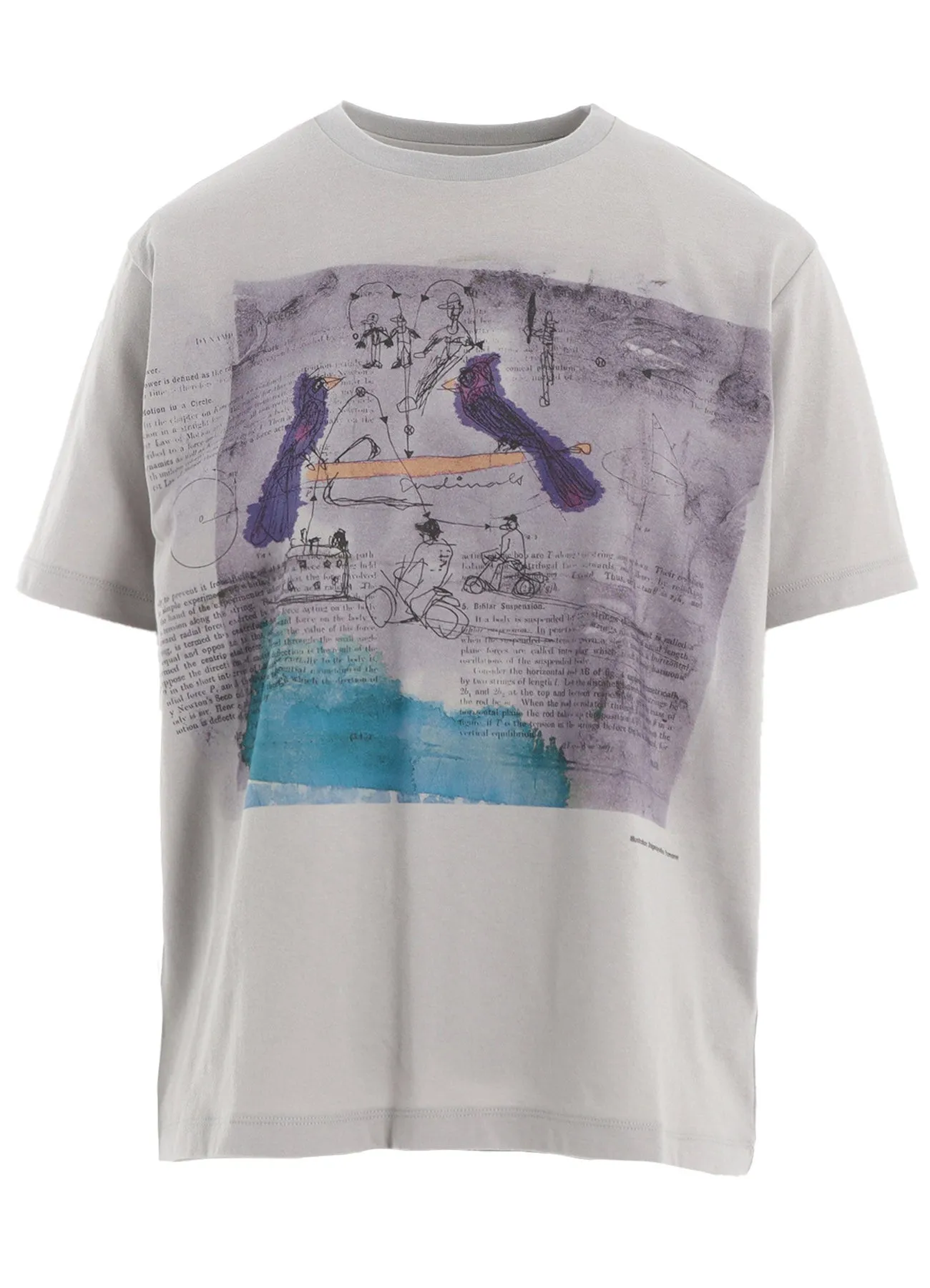 COTTON JERSEY BIRD PRINT T-SHIRT