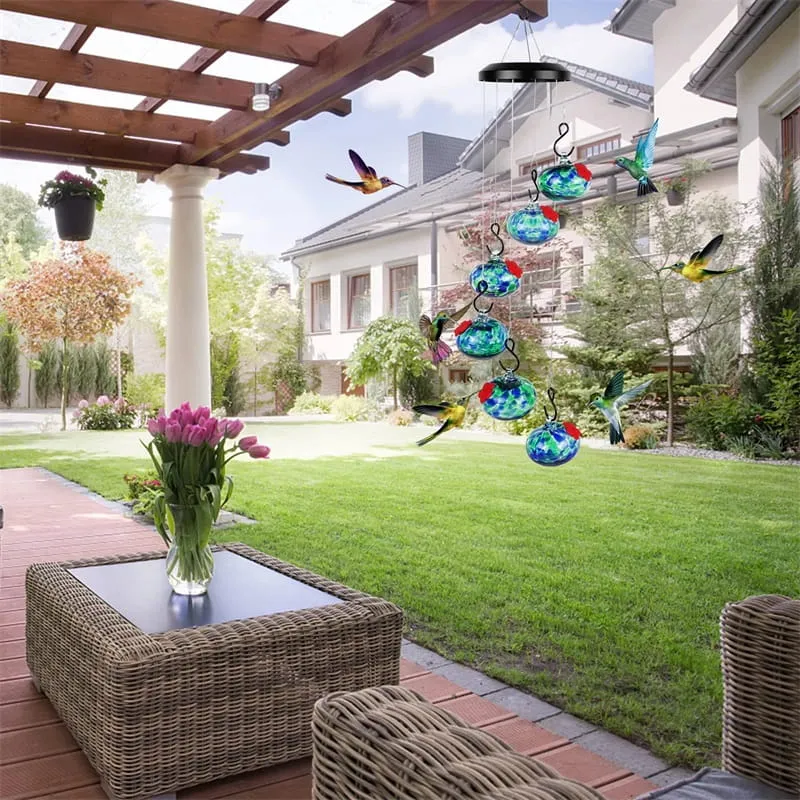 Hummingbird Wind Chime Feeder