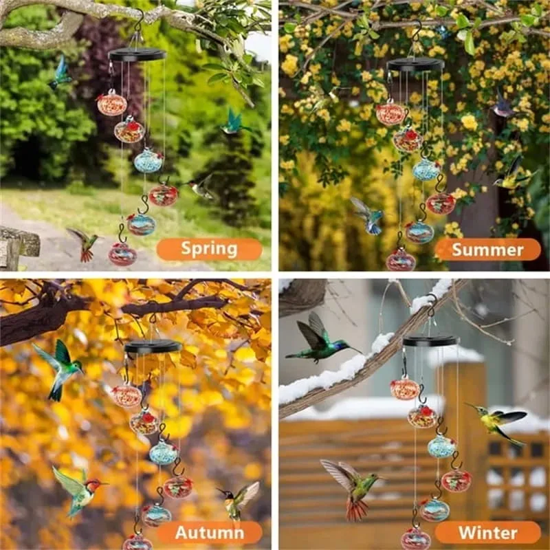 Hummingbird Wind Chime Feeder