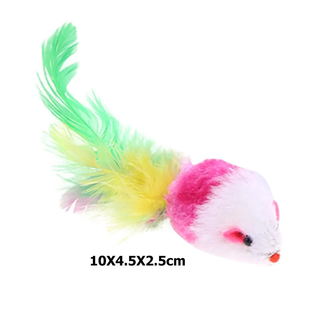 Pet Cat Interactive Toy Funny Sucker Spring Simulation False Mouse Exercise Cat Claws Plastic and Plush Cats Kitten Teaser Toys