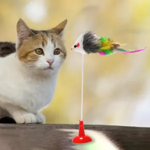 Pet Cat Interactive Toy Funny Sucker Spring Simulation False Mouse Exercise Cat Claws Plastic and Plush Cats Kitten Teaser Toys