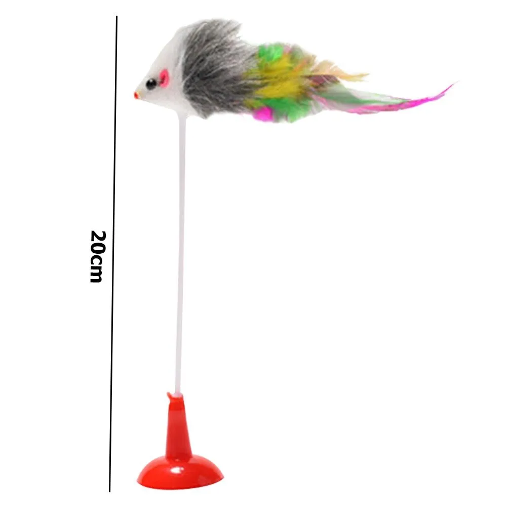 Pet Cat Interactive Toy Funny Sucker Spring Simulation False Mouse Exercise Cat Claws Plastic and Plush Cats Kitten Teaser Toys