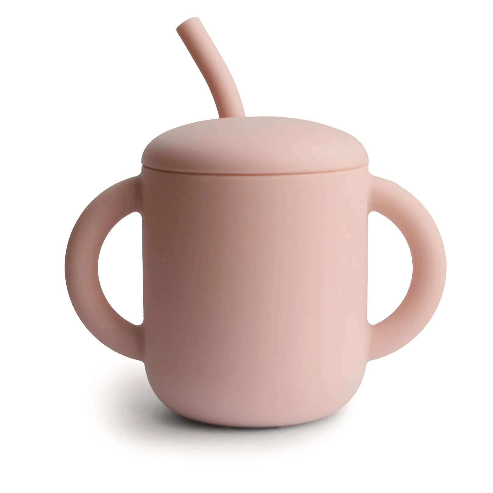Silicone Training Cup   Straw - Blush by Mushie & Co