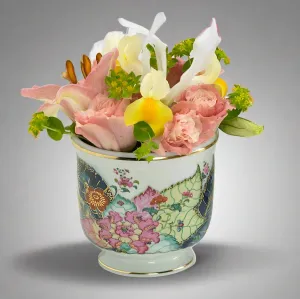Tobacco Leaf Fine Hard Porcelain Small Cachepot