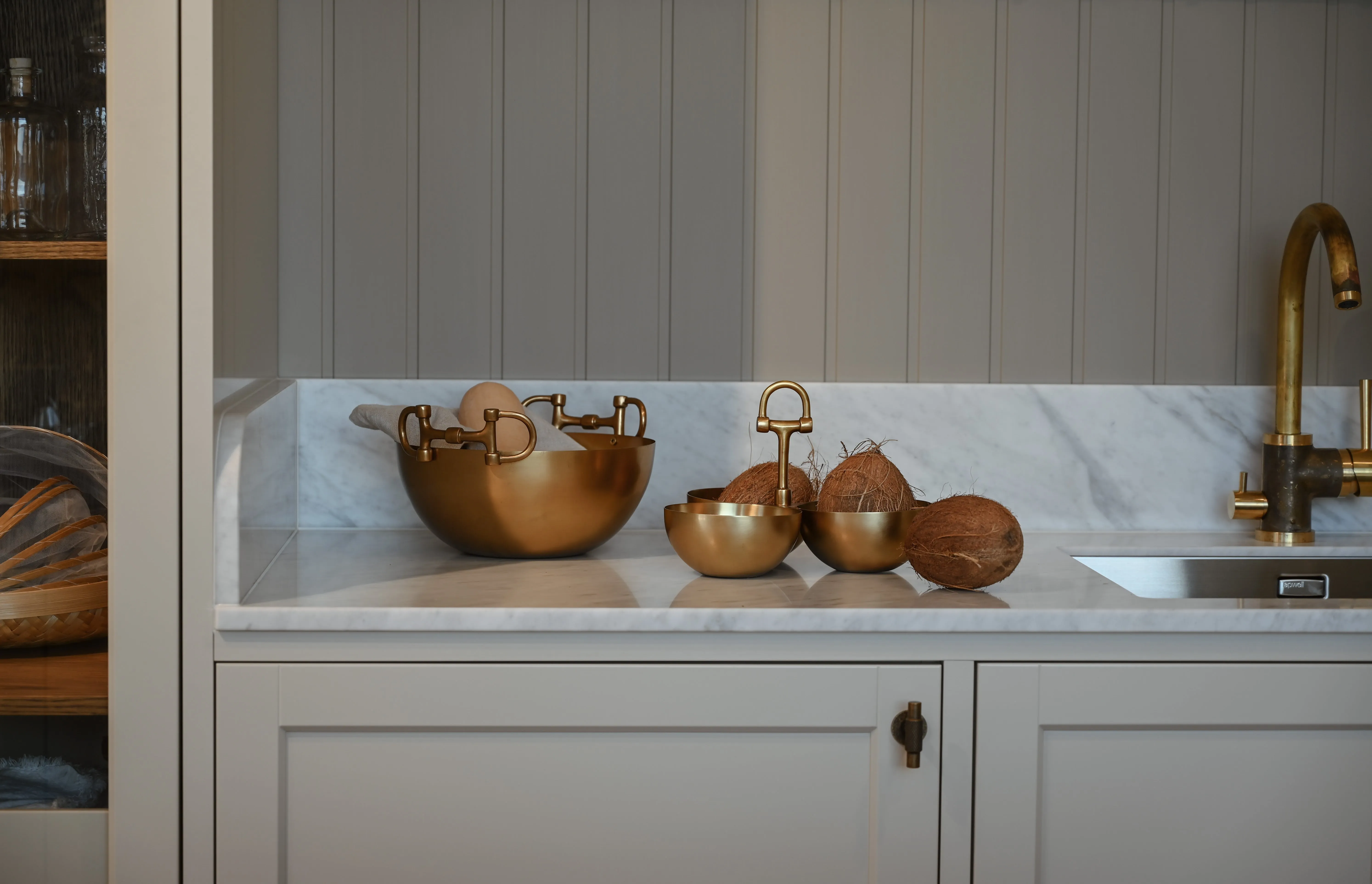 Triple Nut Bowl Brass