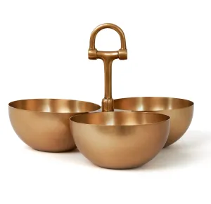 Triple Nut Bowl Brass